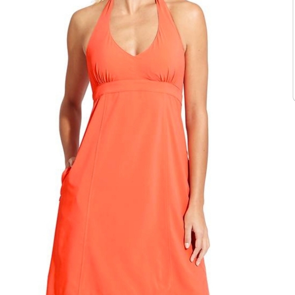 Athleta Dresses & Skirts - Athleta Pack Everywear Dress Orange Coral Halter